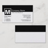 Moderne monogram - zwart en wit (Platinum) Visitekaartje (Voorkant / Achterkant)