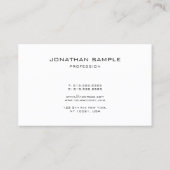 Moderne monogram zwart en witte vlek artistiek visitekaartje (Achterkant)