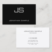 Moderne monogram zwart en witte vlek artistiek visitekaartje (Voorkant / Achterkant)