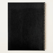 Moderne monogram zwart goud naam script elegant planner (Achterkant)