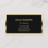 Moderne monogram zwart & goudformaat Professional Visitekaartje (Achterkant)