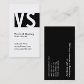 Moderne monogram (zwart) visitekaartje (Voorkant / Achterkant)