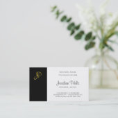 Moderne Monogram Zwart Wit Goud Company Sjabloon Visitekaartje (Staand voorkant)
