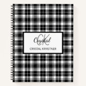 Moderne Monogram Zwart-Wit Plakken Notitieboek (Voorkant)