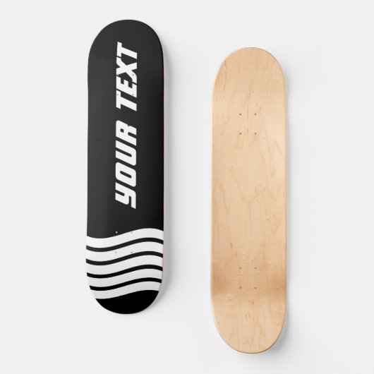 Moderne Monogram zwart-wit sportuitrusting Persoonlijk Skateboard (Voorkant)