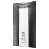 Moderne monogram zwart-wit zaken klembord (Links)