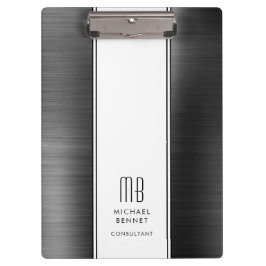 Moderne monogram zwart-wit zaken klembord