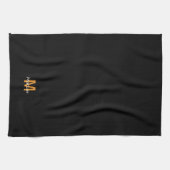 Moderne Monogram Zwarte Chic Theedoek (Horizontaal)
