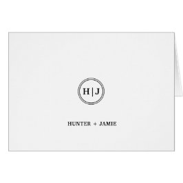 Moderne Monogram zwarte en witte briefkaart