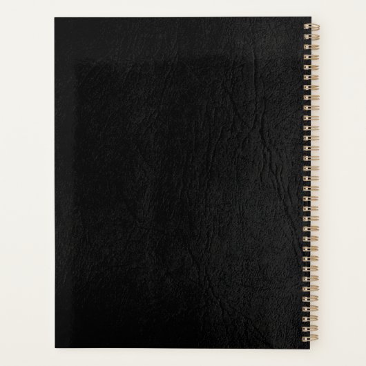 Moderne monogram zwarte goudnaam, elegant planner (Achterkant)