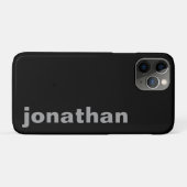 Moderne Monogram Zwarte Hoes-Case-Mate iPhone Hoes (Achterkant (horizontaal))