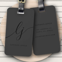 Moderne Monogram Zwarte Kalligrafie Elegant Script