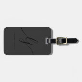 Moderne Monogram Zwarte Kalligrafie Elegant Script Bagagelabel (Voorkant horizontaal)