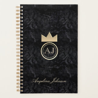 Moderne Monogram Zwarte Planner