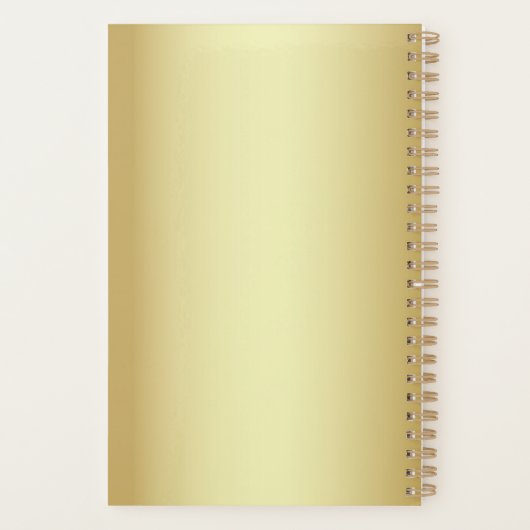 Moderne Monogram Zwarte Planner (Achterkant)