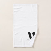 Moderne monogram zwarte witte aangepaste initiaal  bad handdoek (Handdoek)
