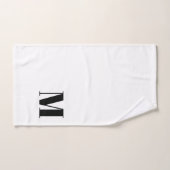 Moderne monogram zwarte witte aangepaste initiaal  bad handdoek (Handdoek)