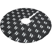 Moderne monogram zwarte witte aangepaste initiaal kerstboom rok (Gekanteld)