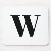 Moderne monogram zwarte witte aangepaste initiaal  muismat (Voorkant)