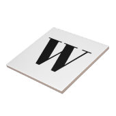 Moderne monogram zwarte witte aangepaste initiaal tegeltje (Zijkant)