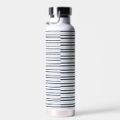 Moderne Monogramed Waterfles met Gestreept (Rechts)