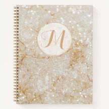 Moderne Monogramed White en Gold Sparkly