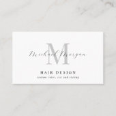 Moderne Monogramm Hairstylist Visitekaartje (Voorkant)