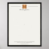 Moderne monogrammatische printbare briefhoofd zwar poster (Voorkant)