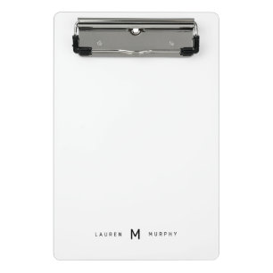 Moderne Monogramme Naam Typografie Mini Klembord