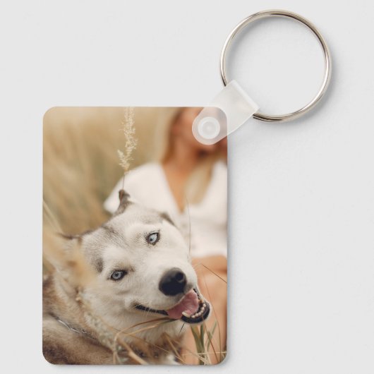 Moderne Monogrammed 4 Fotogalerij Sleutelhanger (Achterkant)