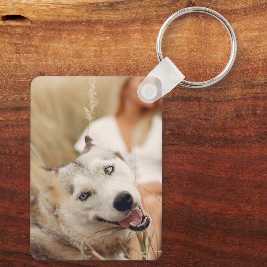 Moderne Monogrammed 4 Fotogalerij Sleutelhanger (Achterkant)