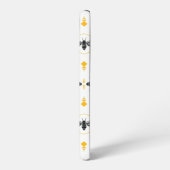 Moderne Monogrammed Bee Zwart Geel Honingraat Chic Samsung Galaxy Hoesje (Linkerkant)