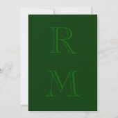 Moderne Monogrammed Birthday Invitation (groen) Kaart (Achterkant)