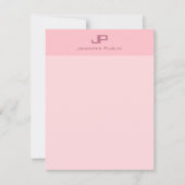 Moderne Monogrammed Blush Roze Eenvoudige Sjabloon (Voorkant)