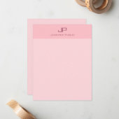 Moderne Monogrammed Blush Roze Eenvoudige Sjabloon (Voorkant / Achterkant in situ)