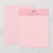 Moderne Monogrammed Blush Roze Eenvoudige Sjabloon (Voorkant / Achterkant)
