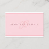 Moderne Monogrammed Blush Roze Minimalistische Sja Visitekaartje (Voorkant)