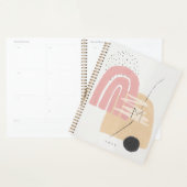 Moderne monogrammed Blush roze regenboog Planner (Display)
