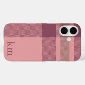 Moderne Monogrammed Chic Pink Girly Case-Mate iPhone Case (Achterkant (horizontaal))