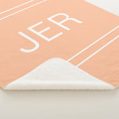 Moderne Monogrammed Custom Classic Initialen Peach Sherpa Deken (3/4)