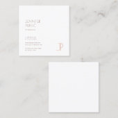 Moderne Monogrammed Eenvoudige Elegante Sjabloon L Vierkante Visitekaartje (Voorkant / Achterkant)