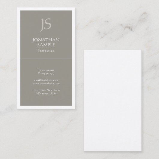 Moderne Monogrammed Elegant Eenvoudige Sjabloon Lu Visitekaartje (Voorkant / Achterkant)