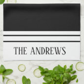 Moderne monogrammed Familienaam Kitchen Towels Theedoek (Gevouwen)