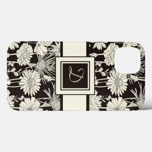 Moderne Monogrammed Floral iPad cases (Achterkant (horizontaal))