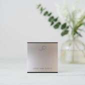 Moderne monogrammed Gold Silver Sjabloon Glamor Vierkante Visitekaartje (Staand voorkant)