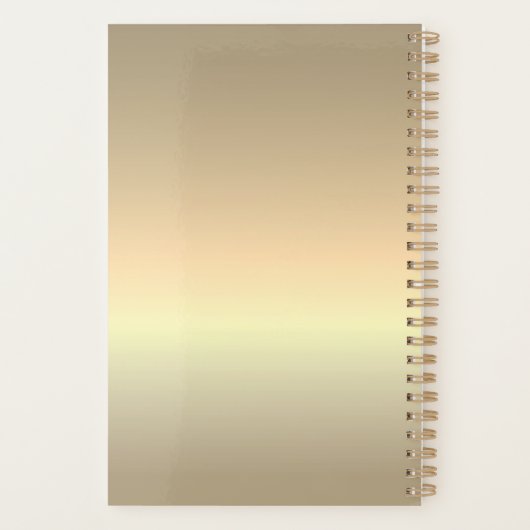 Moderne Monogrammed Gouden Luipaard Print Planner (Achterkant)