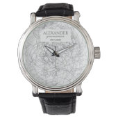 Moderne Monogrammed Groomsman Horloge (Voorkant)