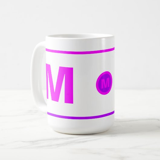 Moderne Monogrammed Initiaal Coffee Mok voor meisj (Voorkant links)