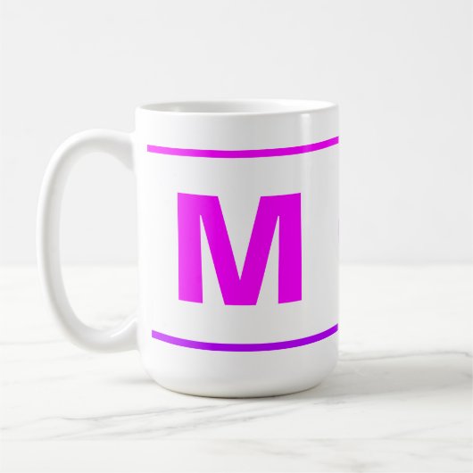 Moderne Monogrammed Initiaal Coffee Mok voor meisj (Links)