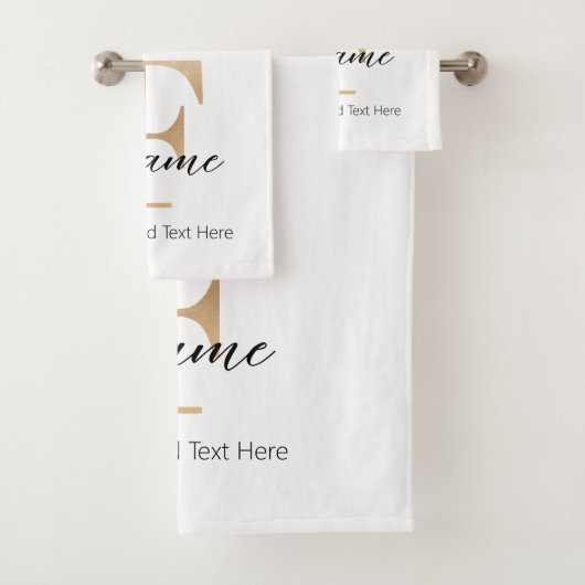 Moderne Monogrammed Initiaal F & Naam Gepersonalis Bad Handdoek (Insitu)